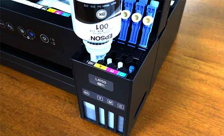 Tinta isi ulang tangki printer epson l4150 terbaru