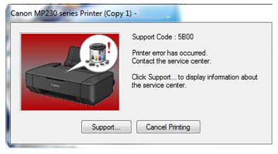 Beberapa kode error printer canon yang sering terjadi