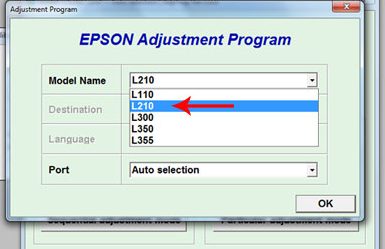 cara reset printer epson l210 adjustment program