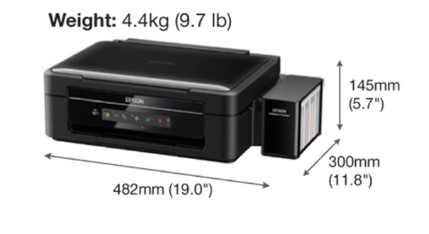 Dimensi ukuran printer epson L360 secara keselurahn