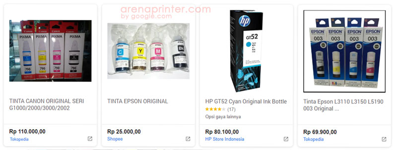 Review harga tinta printer original