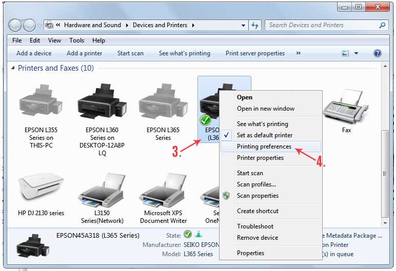 Cara melakukan nozzle check di printer printer preferences