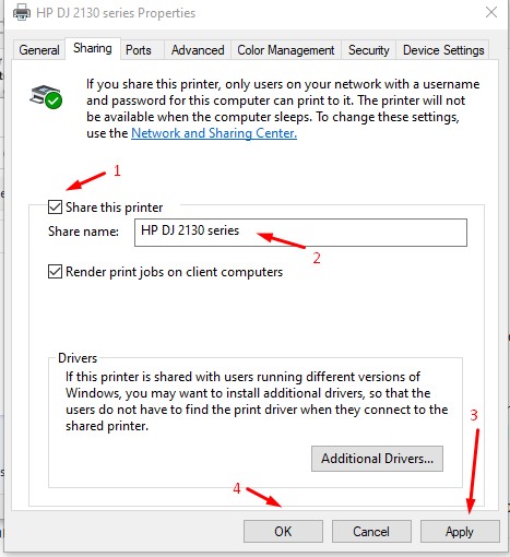 panduan cara sharing printer di windows 10 5