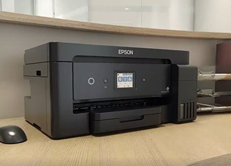 Dimensi ukuran printer epson L14150 termasuk kecil sehingga minimalis