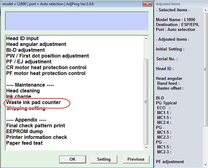 Cara reset Epson L1800