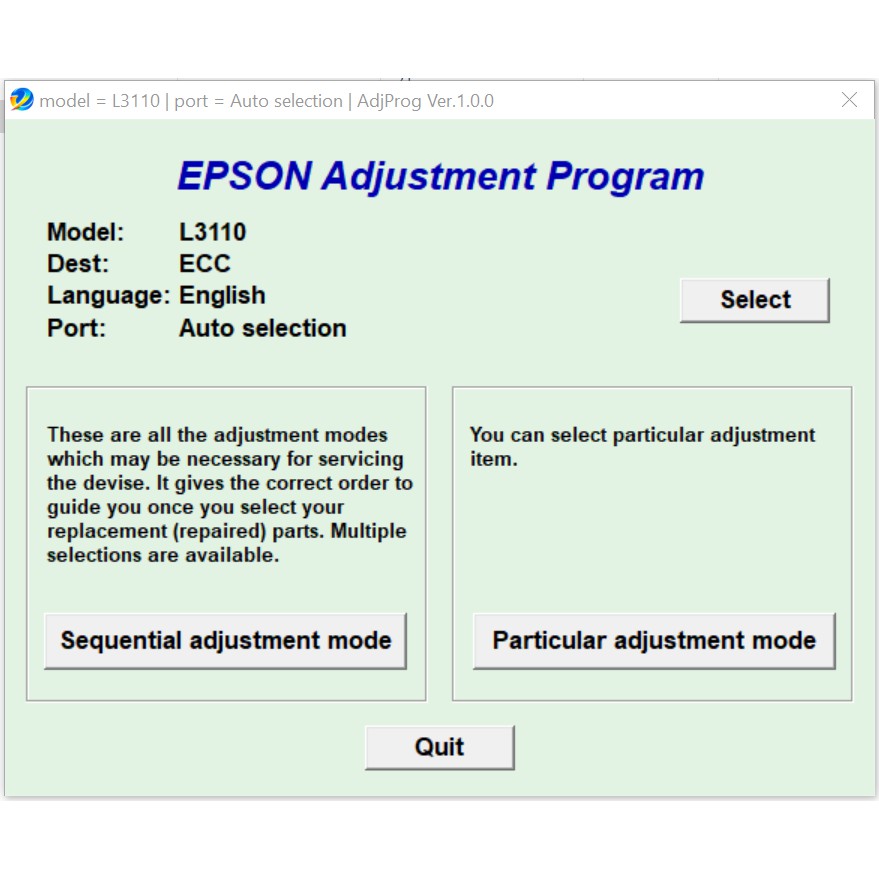 Download Resetter Epson l3110 