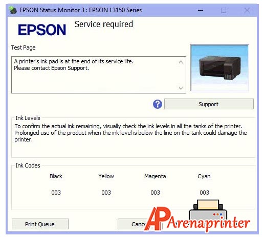 Error Waste Ink Pad Printer Epson L3150