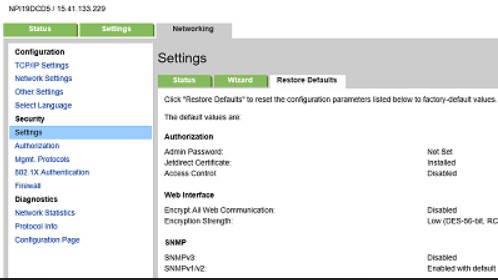 Cara reset printer HP melalui webserver