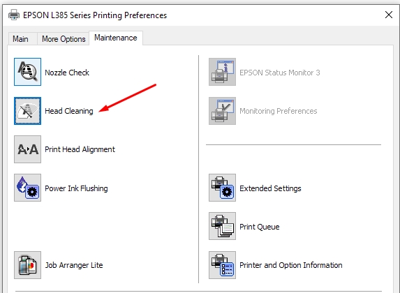 cara cleaning di setting windows 10 printer epson l series